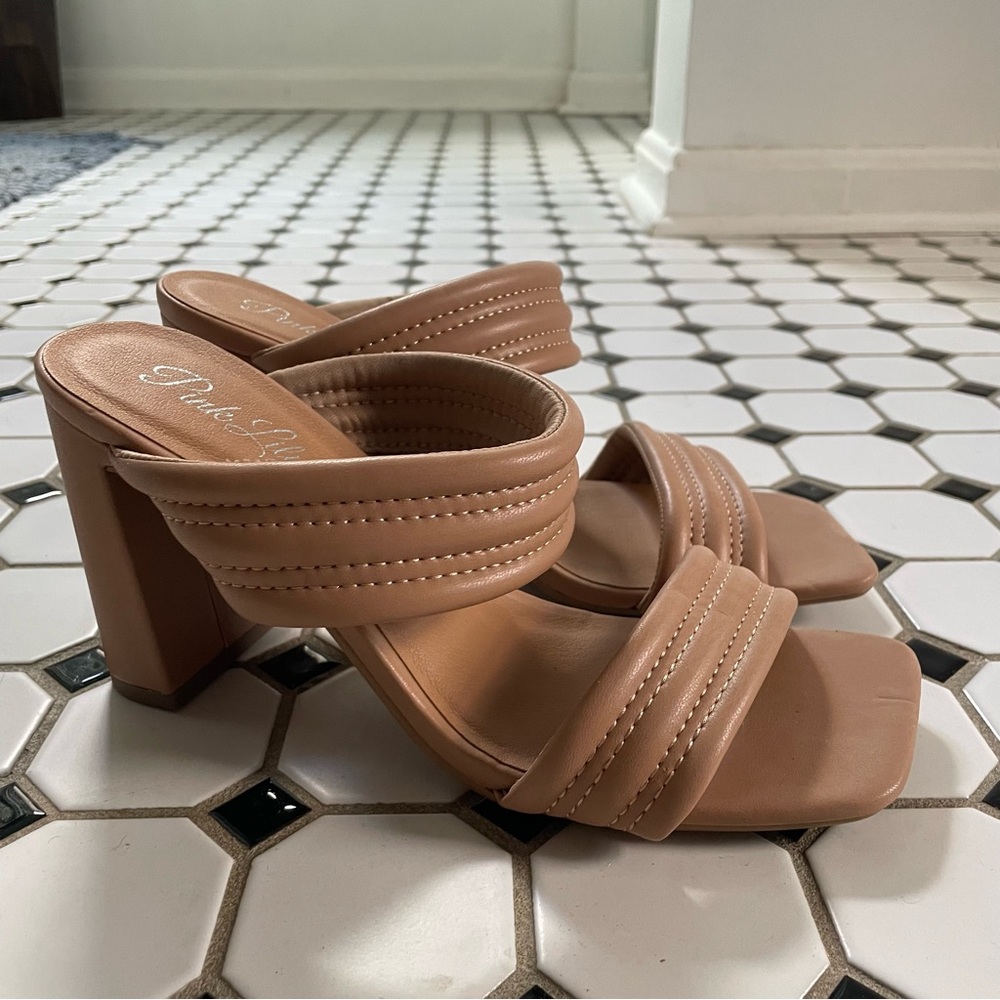 Tan Block Heels